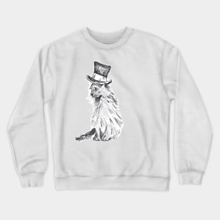 Black Cat in Hat Crewneck Sweatshirt